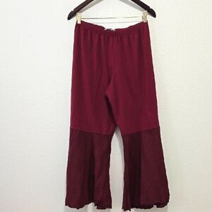 BLUE FISH LAGENLOOK Chic Burgundy Flared Pants